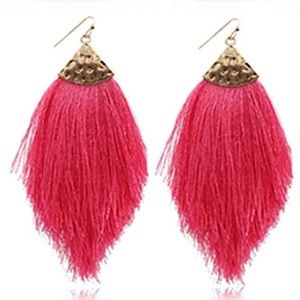 ✨ NWT Hammered Gold & Silk Bohemian Tassel Earrings ✨Hand Crafted ✨Artisan✨